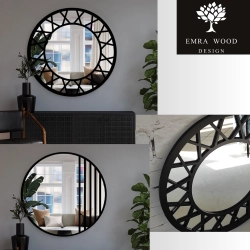 Lustro dekoracyjne okrągłe ze szprosami w stylu loft - ELENA